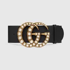 Cintura Grande In Pelle E Doppia G Con Perle Gucci It