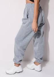 Cuffed High Waisted Oversized Jogger Trousers Grey Cute Sweatpants Outfit Cute Sweatpants Cute Casual Outfits