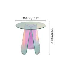 Acrylic End Table Clear Round Side Table Modern Accent Table Iridescent In 2020 Modern Accent Tables Modern Side Table Round Side Table