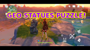Genshin Impact Mobile Light Up The Geo Statues Order At Qingce Village Youtube