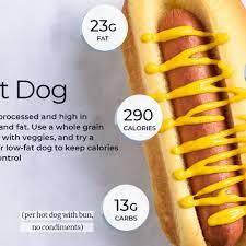 Pairing with a bun adds approximately 100 more calories, depending on the kind of bun you use. Hot Dog Nutrition Facts Calories And Carbs