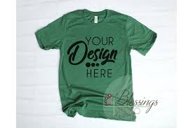 Download Heather Grass Green Bella Canvas T Shirt 3001 Mockup 158481 Mockups Design Bundles