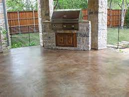 Look through painted concrete floors pictures in different colors and styles and when you find some painted concrete floors that inspires you, save it to an ideabook or contact the pro who made them happen to see what kind of design ideas they have for your home. Easy Painting Concrete Patio In Backyard Patio Space With Barbeque Port Cool Painted Concrete Floor Ideas For Patio Helda Site Furnitures Home Design