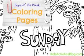 Sunday Coloring Sheets For Every Day Of The Week It S A Great Way For Your Kids To Learn How Time Pass Kids Activities Blog Bible Curriculum Coloring Pages