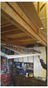 This slender project is the perfect storage idea for small garages. Fishing Rod Storage In Garage Ceiling Fishingrodrack Garage Organization Diy Fishing Rod In 2021 Fishing Rod Storage Fishing Tackle Storage Fishing Pole Storage