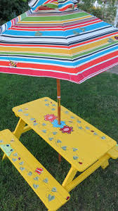Pin By Rachel Read On Garden Painted Picnic Tables Diy Picnic Table Kids Picnic Table