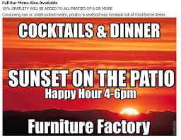 Hours may change under current circumstances Menu Of Furniture Factory Bar Grill In Huntsville Al 35801