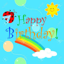 Joyeux anniversaire au bb : Joyeux Anniversaire Pour Bebe Avec Rainbow Dessin Anime Mignon Soleil Et Coccinelle Illustration Vectorielle Transparente Clip Art Libres De Droits Vecteurs Et Illustration Image 77532652