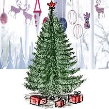 How To Draw A Christmas Tree Step By Step Christmas Tree Drawing Watercolor Christmas Tree Tree Drawing