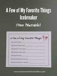 A Few Of My Favorite Things Icebreaker Free Printable