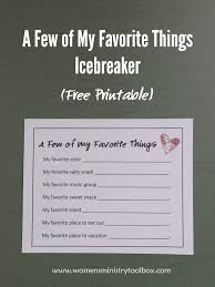 a few of my favorite things icebreaker free printable