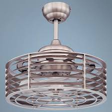 14 Savoy House Sea Side Satin Nickel Cage Ceiling Fan N2019 Lamps Plus Ceiling Fan Modern Ceiling Fan Caged Ceiling Fan