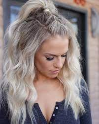 Top Braid And Pony With Waves Hair Styles Long Hair Styles Pretty Hairstyles