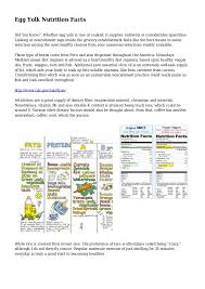 How many calories in raw egg? Egg Yolk Nutrition Facts