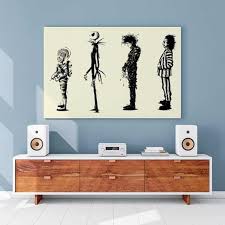 Edward scissorhands classic movie hd star wall art home decor canvas painting art nordic decoration bar barber shop room poster. Home Decr Painting Tim Burton Movie Beetlejuice Edward Scissorhands Movie Poster Hd Print Poster Wall Art Pictures Painting Calligraphy Aliexpress
