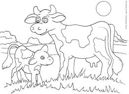 They hunt all day eating …. Cow And Calf 2 Of 2 Free Farm Animals Coloring Pages To Print And Color Online Colouring Book Printable Pages From Kinderart And Kindercolor