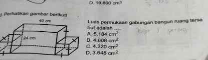 Ayo hitunglah luas permukaan gabungan bangun ruang berikut besok mau dikumpulin brainly co id. 30 Perhatikan Gambar Berikut 40 Cmbon24 Cmluas Permukaan Gabungan Bangun Ruang Tersebut Brainly Co Id
