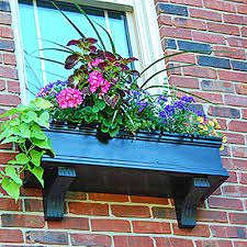 Peach & pebble 10 in. 24 Black Window Box Pvc Window Box