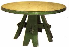 Wm Morris Co Gothic Revival Wooden Dining Table With Green Painted Base Furniture Round Oak Dining Table Morris Furniture Oak Dining Table