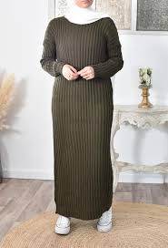 Robe longue en laine : Robe Longue Mastoura En Tricot Epaisse Pour L Hiver L Automne Pas Cher