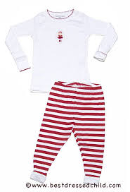 Magnolia Baby Toddler Girls Red Striped Christmas Pajamas Santa Girl Top Magnolia Baby Baby Pajamas Pajama Outfits