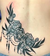 Floral Peony Cover Up Back Tattoo By Krystel Ivannie Flower Cover Up Tattoos Cover Up Back Tattoos Cover Tattoo