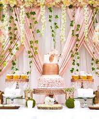 Rose Gold Garden Dessert Table Rose Gold Cake Stand Baby Shower Dessert Table Rose Gold Cake
