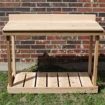 Smilemart wooden garden potting bench work bench station planting bench with sink drawer rack walmart usa $ 154.99. Cedar Potting Tables You Ll Love In 2021 Wayfair