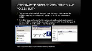 Kyocera C6745 Computer Connectivity And Accessibility Youtube