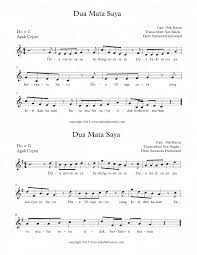 Not Balok Lagu Dua Mata Saya Lagu Belajar Anak