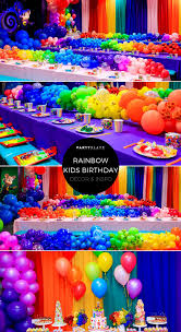 Balloon 5th Birthday Decoration Ideas For Boy This Rainbow Kids Birthday Party Was A Whirlwind Of Bright Colors From Rainbow Wall Drapi Rainbow Birthday Party Trolls Birthday Party Colorful Birthday Party