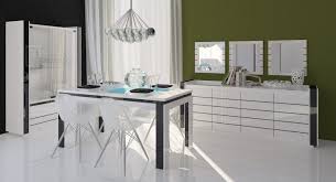 Salle A Manger Design Coloris Blanc Noir Brillant Tessa Salle A Manger Design Decoration Salle A Manger Salle A Manger Moderne