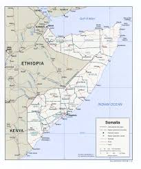 It is bordered by ethiopia to the west, djibouti to the northwest, the gulf of aden to the north, the indian ocean to the east, and kenya to the southwest. Landkarte Von Somalia Politische Karte Weltkarte Com Karten Und Stadtplane Der Welt