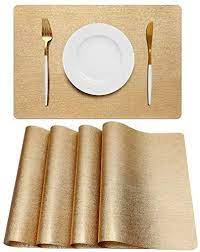amazon com aircowrie manteles individuales para mesa de comedor juego de 4 manteles individuales de vinilo lav in 2021 dining table setting vinyl table dining table
