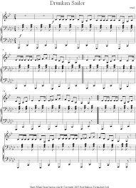 What Shall We Do With A Drunken Sailor Sheet Music For Clarinet Sheet Music Clarinet Music