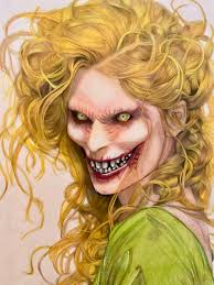 Demonic possession coloring book art