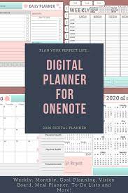 Onenote Planner And Digital Life Notebook In Pink For 2020 For Etsy Digital Planner Onenote Template Planner