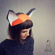 Papercraft Fox Ears Printable Diy Template In 2021 Paper Crafts Diy Template Diy Printables