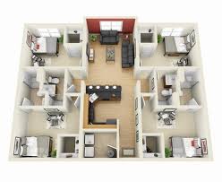 Die Durchschnittlichen Kosten Bewegen Ein 4 Schlafzimmer Haus Bewegen Die Durchschnittlichen Ein F 3d House Plans Apartment Layout Apartment Floor Plans