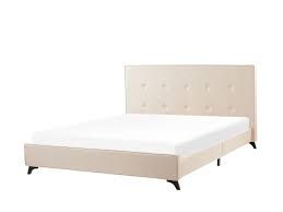 Bett bettgestell160x200 cm preiswert kaufen danisches bettenlager. Polsterbett Beige Lattenrost 160 X 200 Cm Ambassador Beliani De