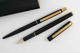 Image result for thin black montblanc gold trim