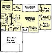 The house plan's layout includes: House Plan 142 1047 3 Bedroom 1500 Sq Ft Ranch Southern Home Tpc Ranch House Plans Basement House Plans House Plans One Story