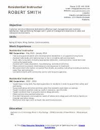 Are you a student or a fresh graduate? Residential Instructor Resume Samples Qwikresume