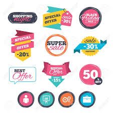 Sale Stickers Online Shopping Business Icons Human Silhouette