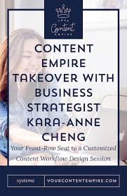 Content Empire Takeover With Kara Anne Cheng A Systems Makeover By Yourcontentempire Content Content Marketing Strategy Organizing Time Management