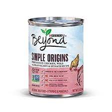 Purina Beyond Simple Origins Free Range Chicken Wild Alaskan Salmon And Spinach Recipegrain Free Natural Dog Foo Dog Food Recipes Natural Dog Food Wet Dog Food