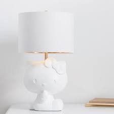 Your affection for hello kitty clearly shows by the graphics on the lampshade and hello kitty herself on the very stable base, which is padded to protect furniture. Hello Kitty Table Lamp Teen Lamp Pottery Barn Teen