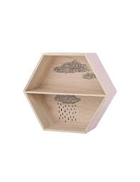 Etagère hexagonale en bois massif couleur : Bloomingville Etagere Hexagonale Rose Achat Vente Etageres Bloomingville En Ligne