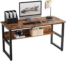 Amazon Com Ironck Computer Desk 55 With Bookshelf Office Desk Writing In 2020 Office Furniture Online Home Office Furniture Study Table