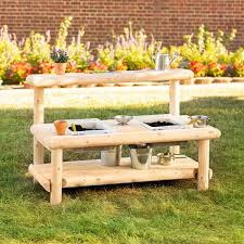 Sprogs Preschool Cedar Mud Kitchen 48 X 23 Novelty Activity Table Wayfair Mud Kitchen Mud Kitchen For Kids Modern Kids Playroom